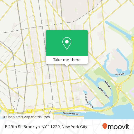 Mapa de E 29th St, Brooklyn, NY 11229