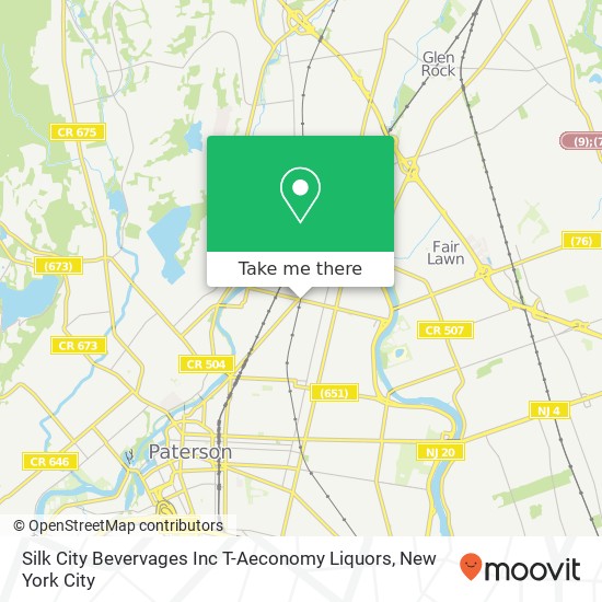 Silk City Bevervages Inc T-Aeconomy Liquors map