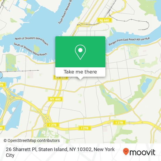 Mapa de 26 Sharrett Pl, Staten Island, NY 10302