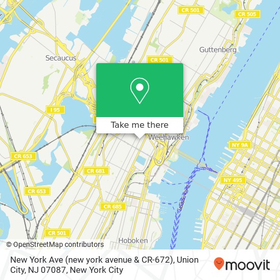 New York Ave (new york avenue & CR-672), Union City, NJ 07087 map