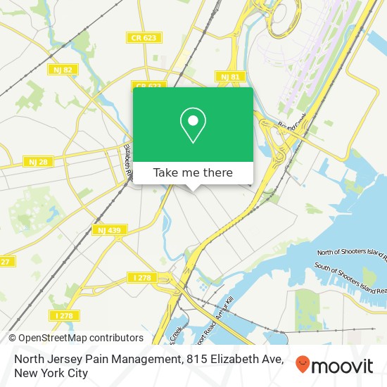 North Jersey Pain Management, 815 Elizabeth Ave map