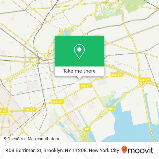 Mapa de 408 Berriman St, Brooklyn, NY 11208