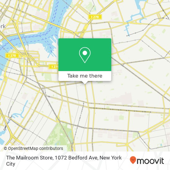 Mapa de The Mailroom Store, 1072 Bedford Ave