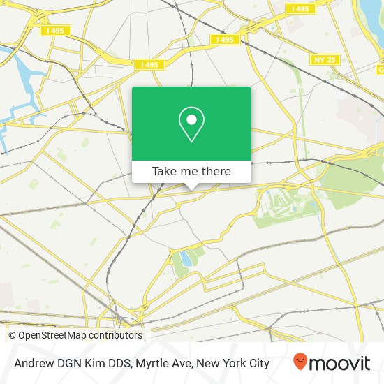 Andrew DGN Kim DDS, Myrtle Ave map