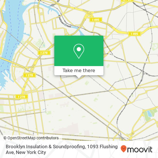 Mapa de Brooklyn Insulation & Soundproofing, 1093 Flushing Ave