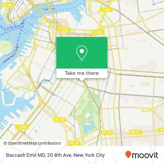 Mapa de Baccash Emil MD, 20 8th Ave
