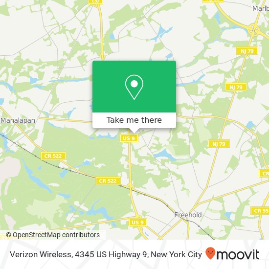 Verizon Wireless, 4345 US Highway 9 map