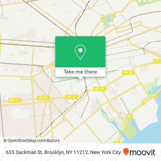 Mapa de 635 Sackman St, Brooklyn, NY 11212