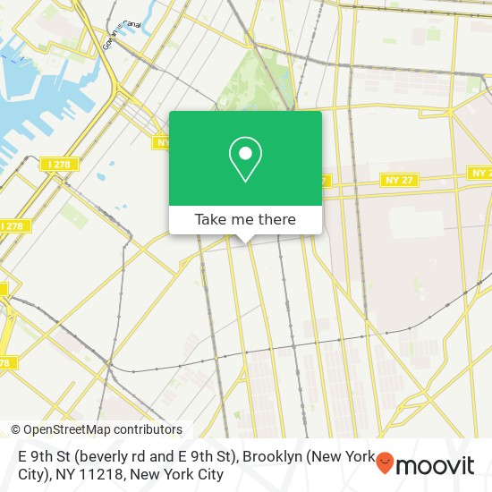 Mapa de E 9th St (beverly rd and E 9th St), Brooklyn (New York City), NY 11218