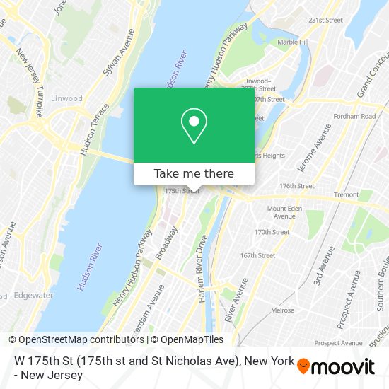 Mapa de W 175th St (175th st and St Nicholas Ave)