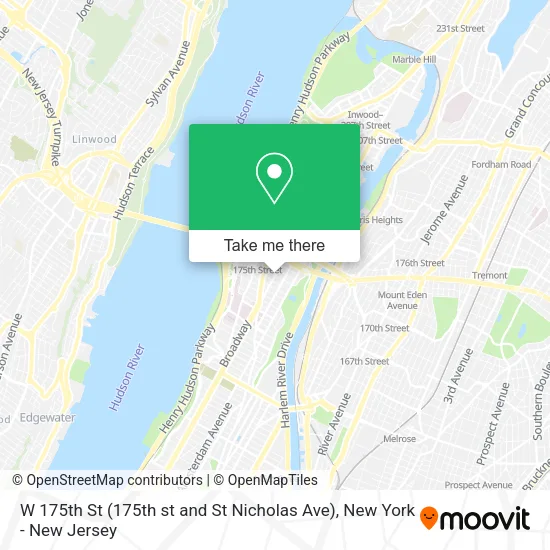 Mapa de W 175th St (175th st and St Nicholas Ave)