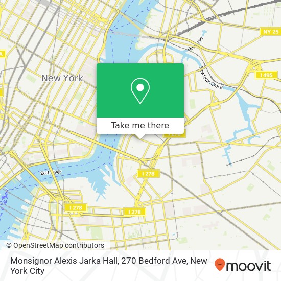 Monsignor Alexis Jarka Hall, 270 Bedford Ave map