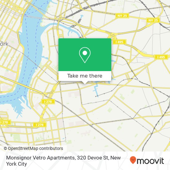 Mapa de Monsignor Vetro Apartments, 320 Devoe St