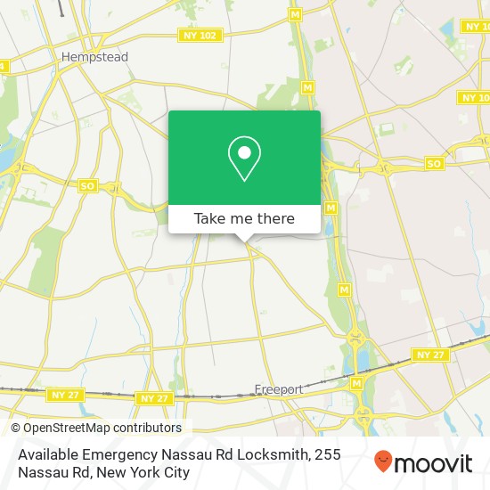 Mapa de Available Emergency Nassau Rd Locksmith, 255 Nassau Rd