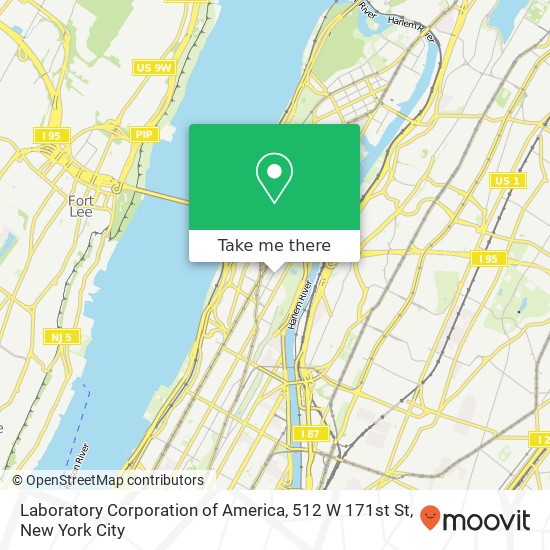 Mapa de Laboratory Corporation of America, 512 W 171st St