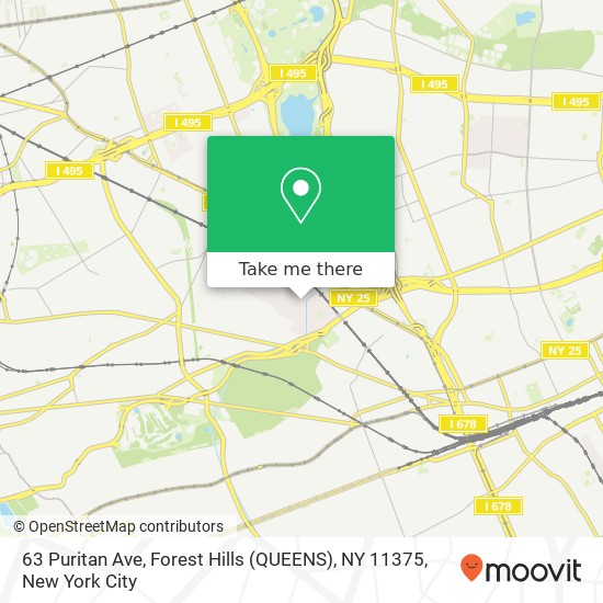 Mapa de 63 Puritan Ave, Forest Hills (QUEENS), NY 11375