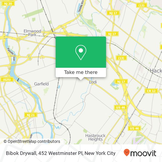 Mapa de Bibok Drywall, 452 Westminster Pl