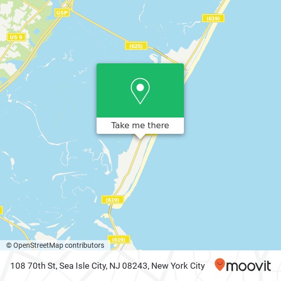 Mapa de 108 70th St, Sea Isle City, NJ 08243