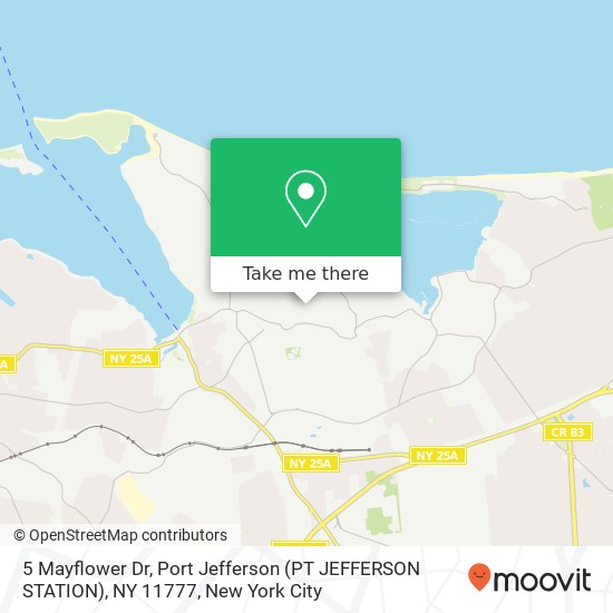 Mapa de 5 Mayflower Dr, Port Jefferson (PT JEFFERSON STATION), NY 11777