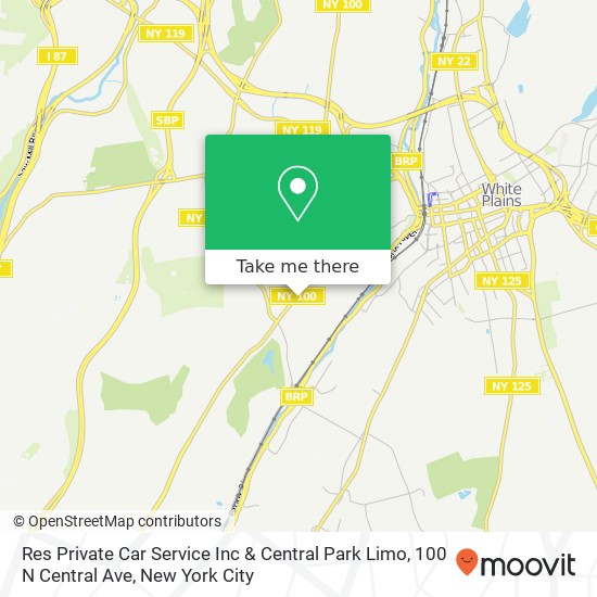 Res Private Car Service Inc & Central Park Limo, 100 N Central Ave map