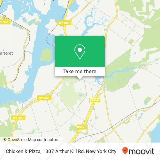 Mapa de Chicken & Pizza, 1307 Arthur Kill Rd