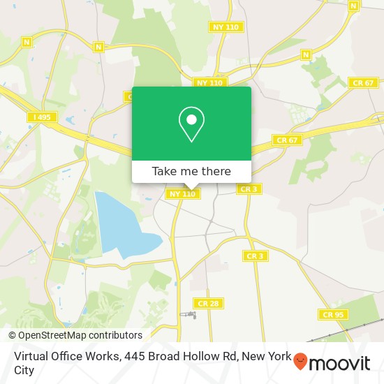 Mapa de Virtual Office Works, 445 Broad Hollow Rd