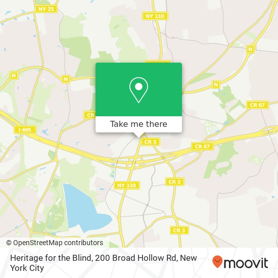 Heritage for the Blind, 200 Broad Hollow Rd map