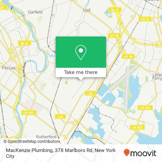 Mapa de MacKenzie Plumbing, 378 Marlboro Rd