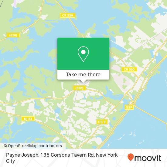 Mapa de Payne Joseph, 135 Corsons Tavern Rd