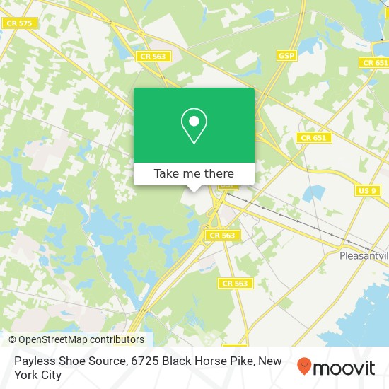 Mapa de Payless Shoe Source, 6725 Black Horse Pike