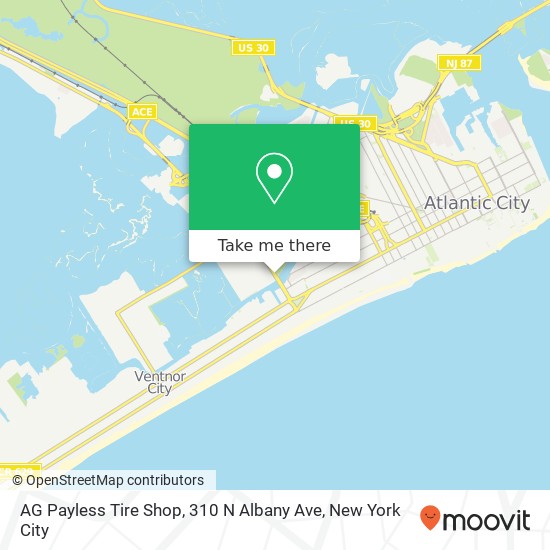 Mapa de AG Payless Tire Shop, 310 N Albany Ave