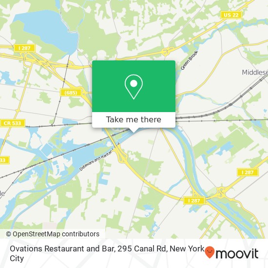 Ovations Restaurant and Bar, 295 Canal Rd map