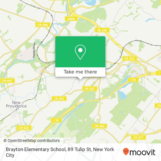 Brayton Elementary School, 89 Tulip St map