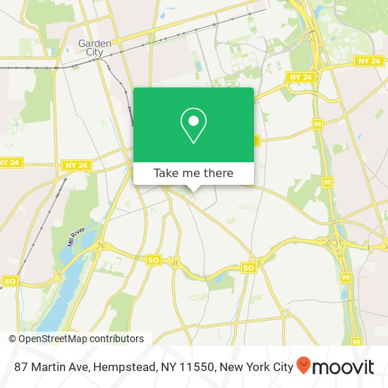 87 Martin Ave, Hempstead, NY 11550 map