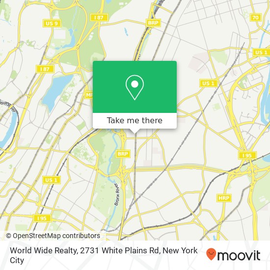 Mapa de World Wide Realty, 2731 White Plains Rd