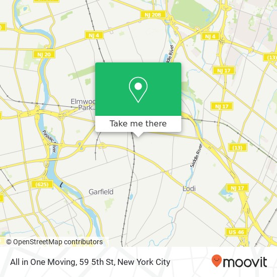 Mapa de All in One Moving, 59 5th St