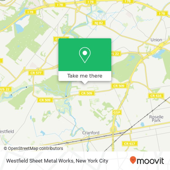 Mapa de Westfield Sheet Metal Works
