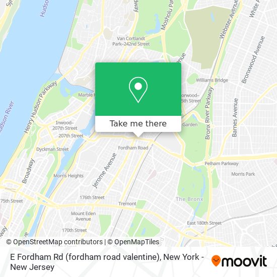 E Fordham Rd (fordham road valentine) map