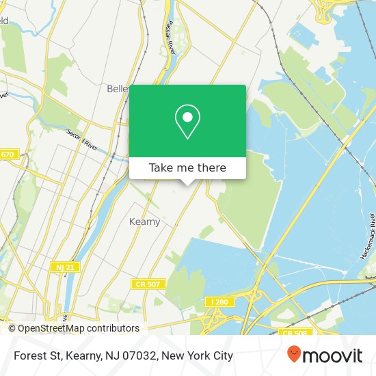 Mapa de Forest St, Kearny, NJ 07032