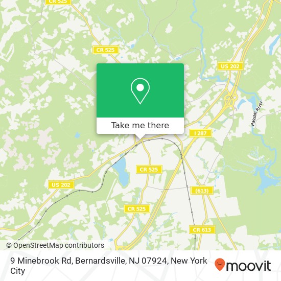 Mapa de 9 Minebrook Rd, Bernardsville, NJ 07924