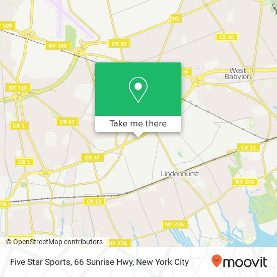 Five Star Sports, 66 Sunrise Hwy map