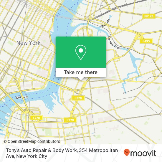 Tony's Auto Repair & Body Work, 354 Metropolitan Ave map