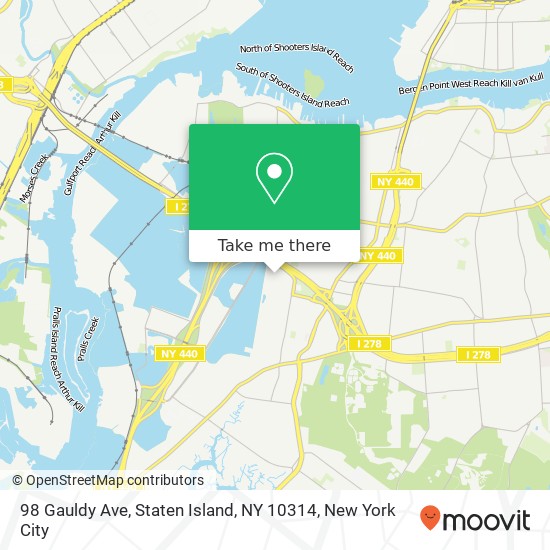 98 Gauldy Ave, Staten Island, NY 10314 map