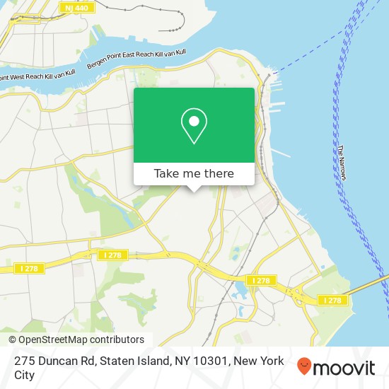 Mapa de 275 Duncan Rd, Staten Island, NY 10301