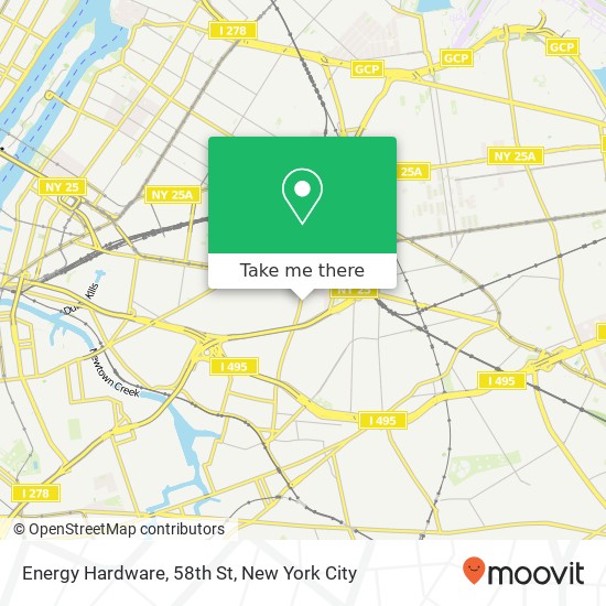 Mapa de Energy Hardware, 58th St