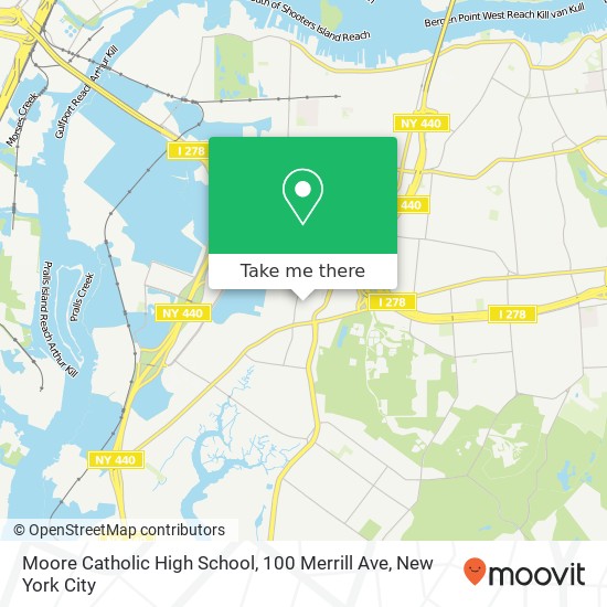 Mapa de Moore Catholic High School, 100 Merrill Ave