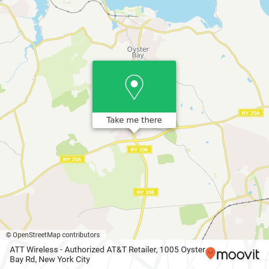 Mapa de ATT Wireless - Authorized AT&T Retailer, 1005 Oyster Bay Rd