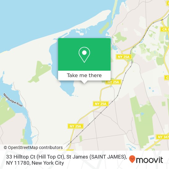 Mapa de 33 Hilltop Ct (Hill Top Ct), St James (SAINT JAMES), NY 11780