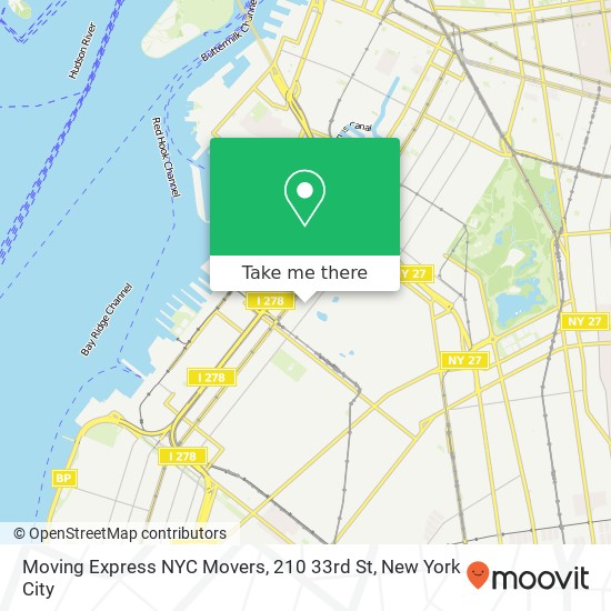 Moving Express NYC Movers, 210 33rd St map