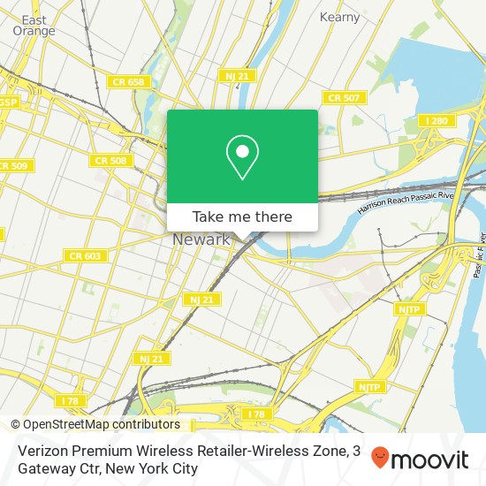 Mapa de Verizon Premium Wireless Retailer-Wireless Zone, 3 Gateway Ctr